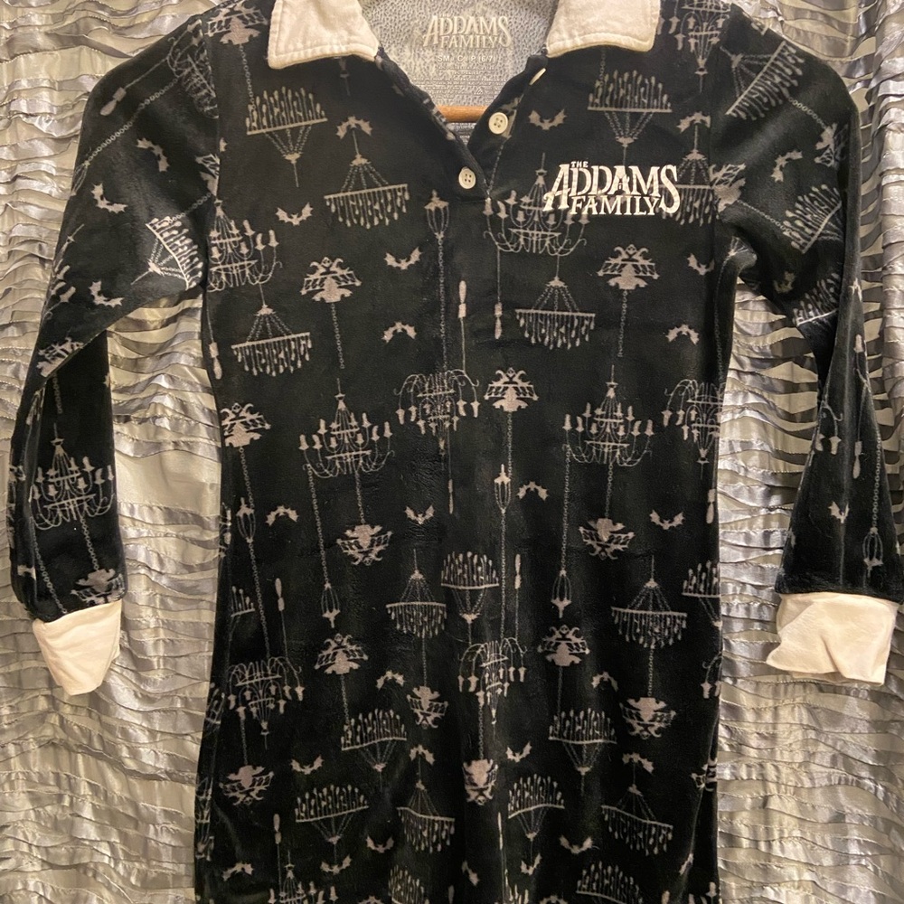 Addams Family Wednesday PJ Dress Black with Graphics